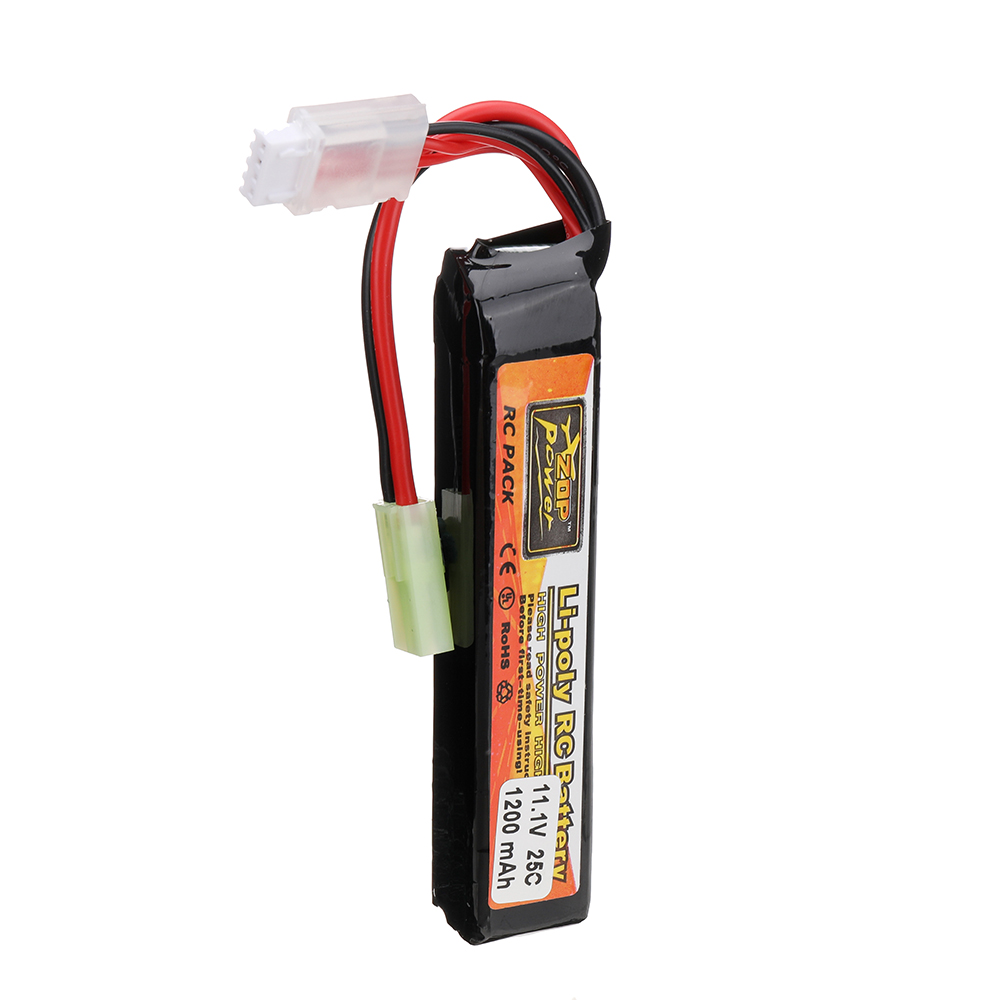 ZOP Power 11.1V 1200mAh 25C 3S LiPo Battery Tamiya Plug With T Plug Adapter Cable for RC Car