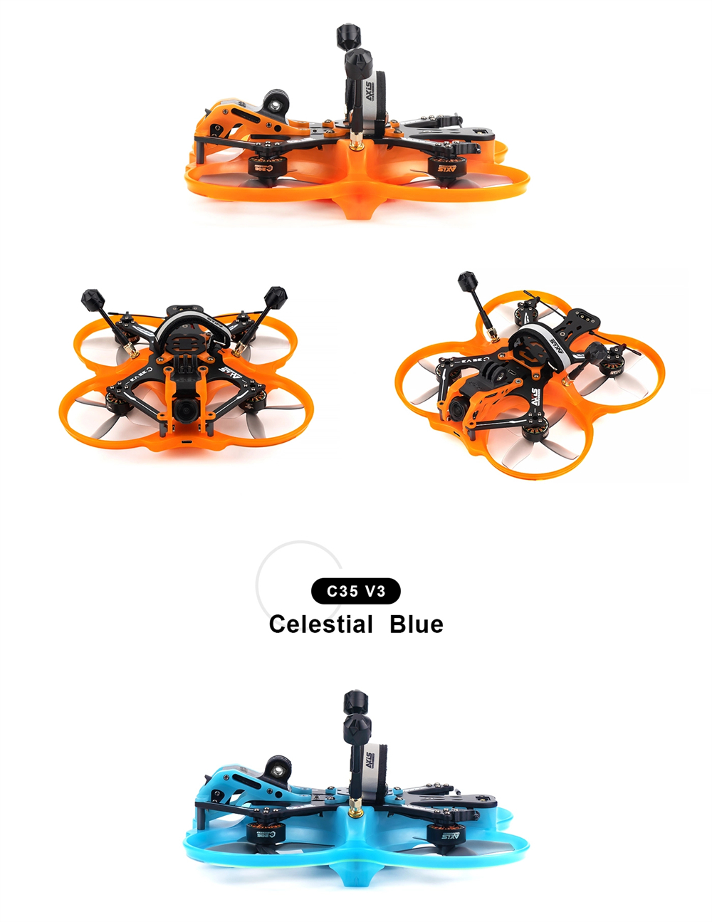 Axisflying C35 V3 160mm F7 6S 3.5 Inch GPS Brushless Whoop RC FPV Racing Drone NO VTX NO Camera Support DJI O3 Air Unit Digital System