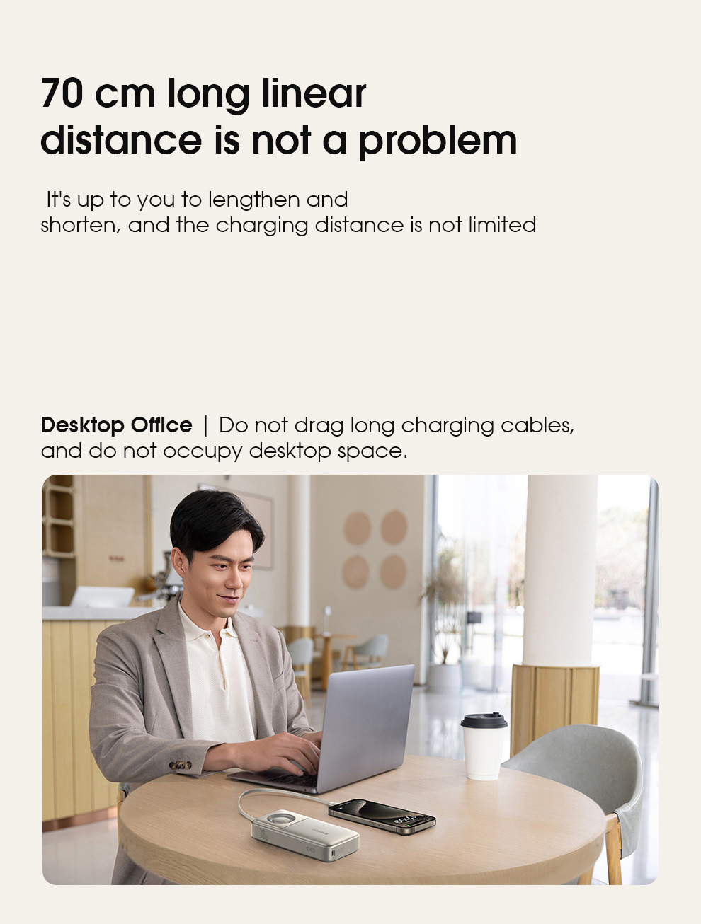 Baseus NOMOS 30W 74Wh 20000mAh Digital Display Power Bank Built-in iP Retractable Cable External Battery Power Supply Fast Charging for iPhone 15 14 13 for Huawei Pura70 Ultra for Samsung Galaxy S24 for Xiaomi Civi4 Pro