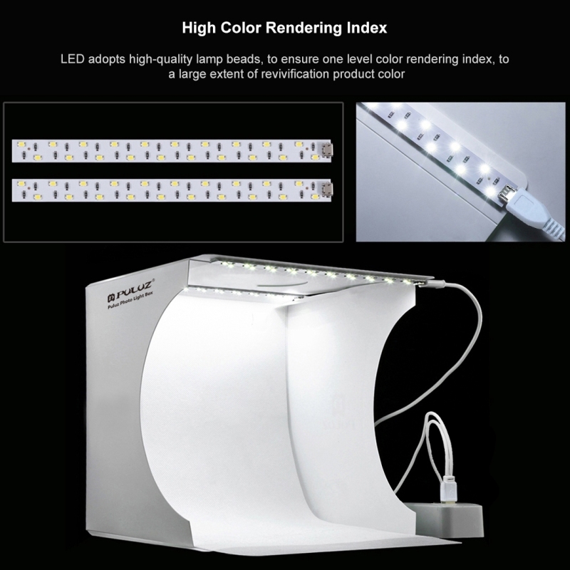 22*23*24cm Dual LED Light Highlight Portable Studio Set Waterproof Wrinkle-Resistant High Color Rendering Studio With 6 Photography Cloths