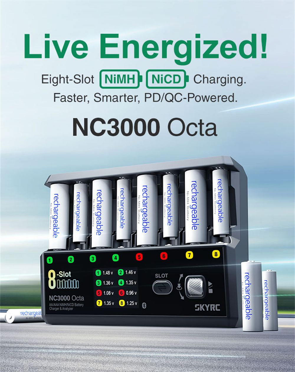 SKYRC NC3000 Octa AA/AAA NiMH/NiCD 8スロット バッテリー