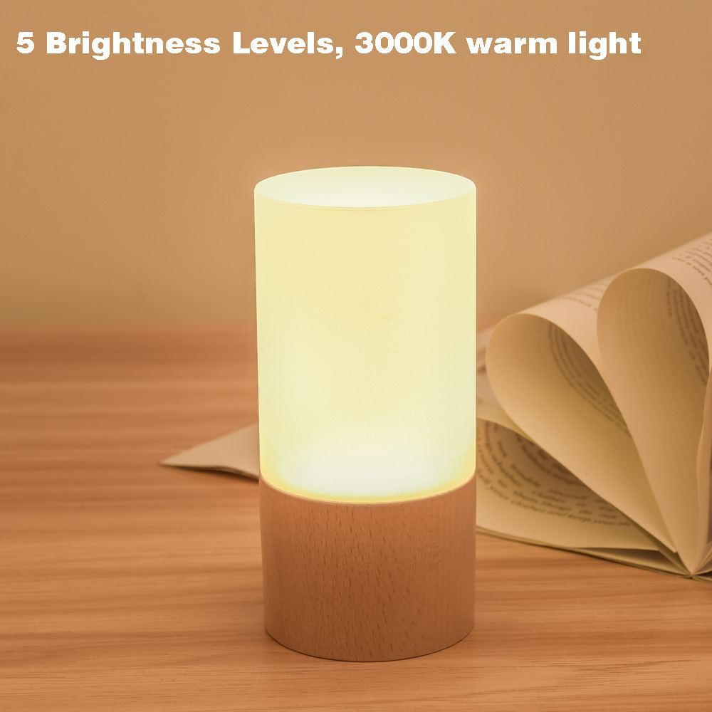 Lampada Da Comodino Touch Dimmerabile Con 2 Porte USB – Beige, 3 Livelli Di Luce, Per Camera E Soggiorno