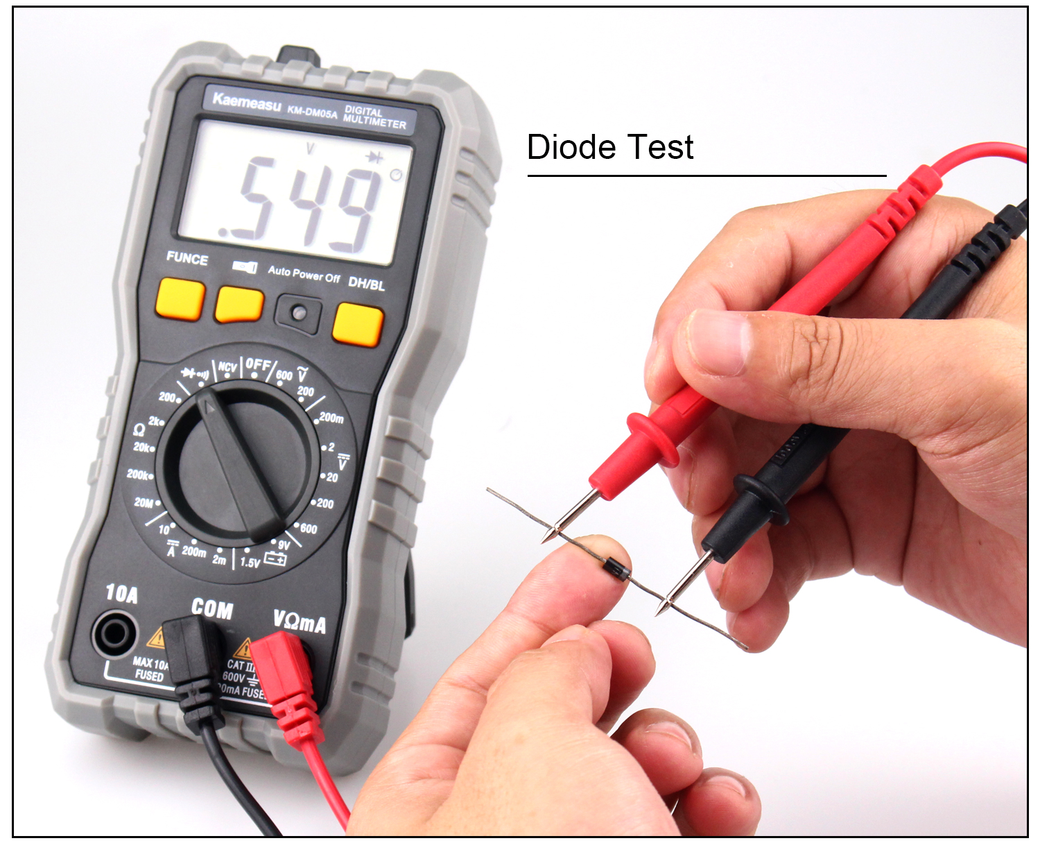Kaemeasu KM-DM05A Multimeter Pro Compact Digital Multimeter with LCD Display Accurate DC/AC Voltage DC Current Resistance Measurement Portable Electrical Tool for Fieldwork with Overload Protection User-friendly for Home Use and Professionals