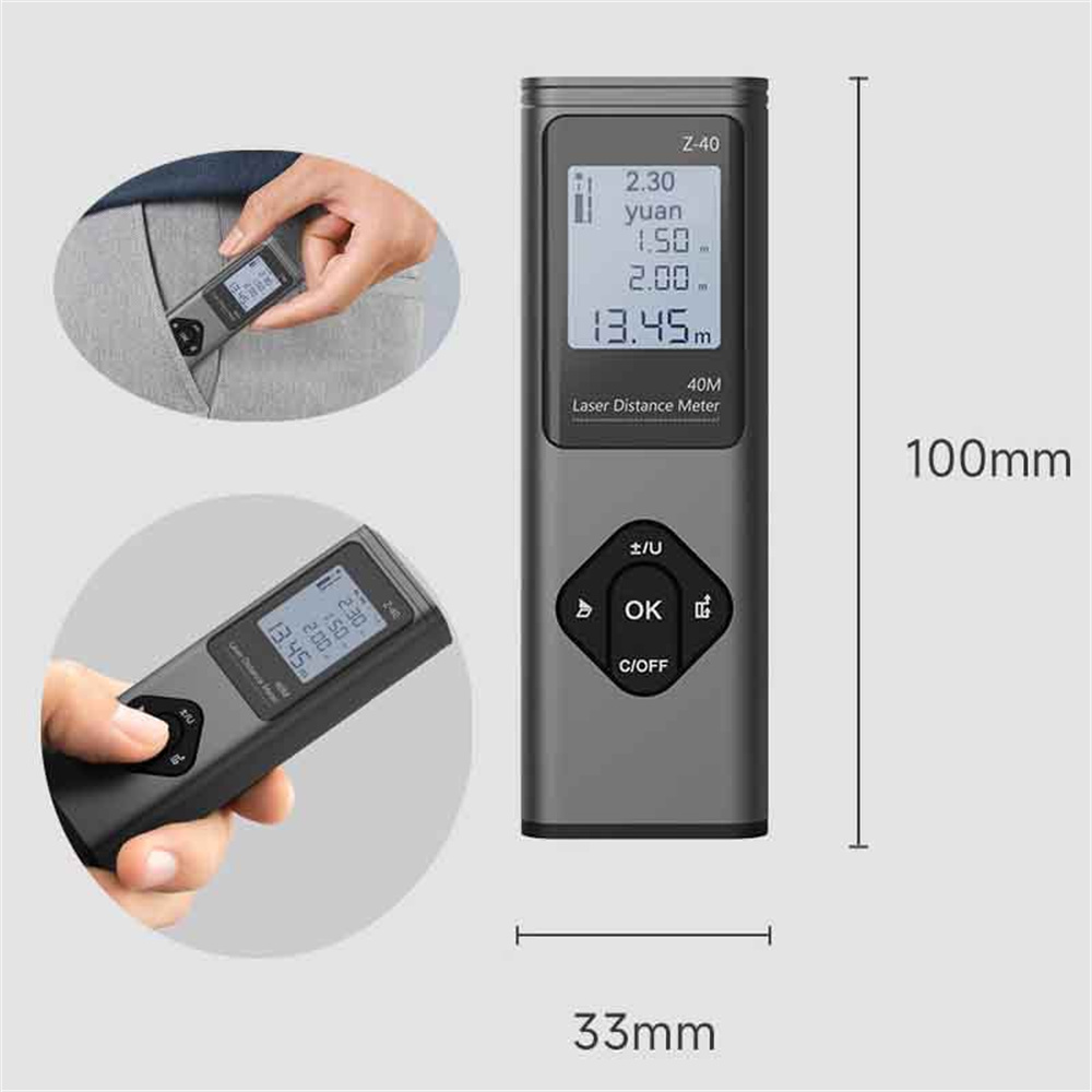 RONGUAN 40-meter Digital Laser Rangefinder Distance Meter Measure Tool Laser Casting Instrument Angle Meter