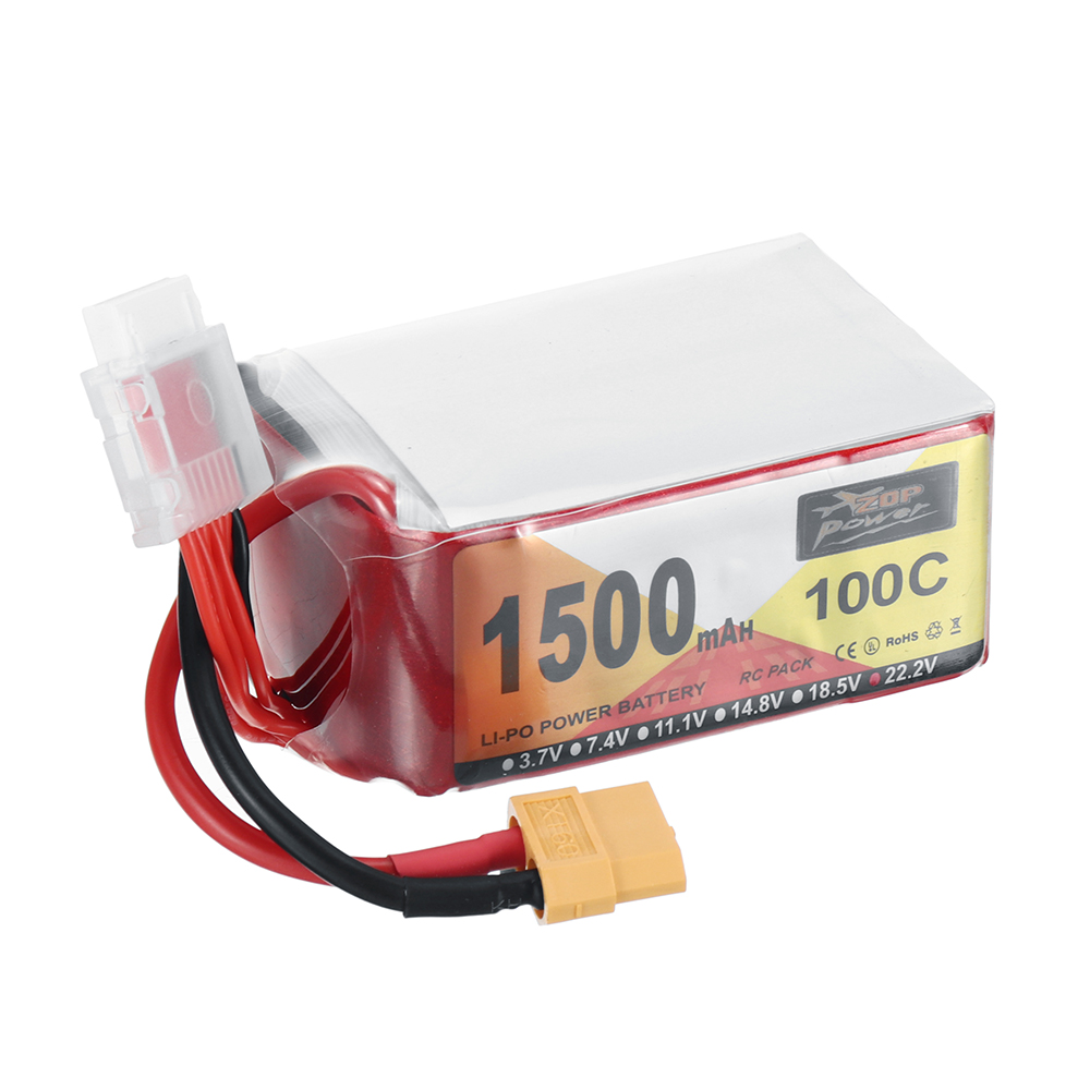 ZOP Power 22.2V 1500mAh 100C 6S LiPo Battery XT60 Plug for RC Drone