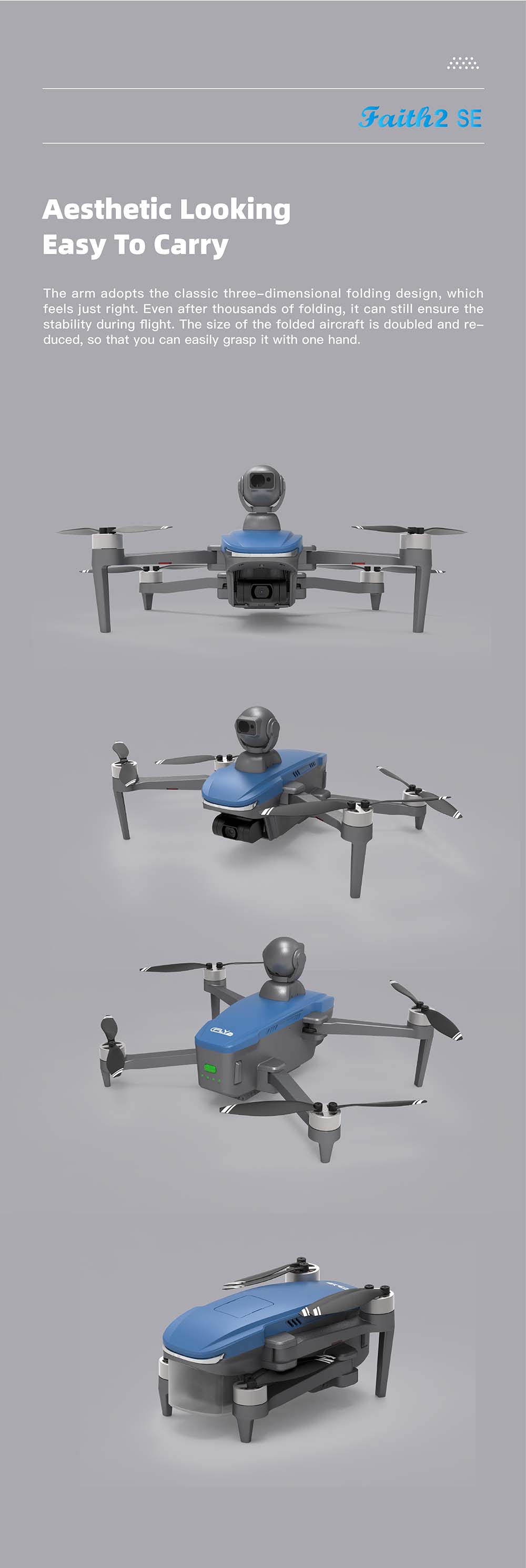 C-FLY Faith 2 SE DF809G GPS 5.8G 3KM FPV with 4K Camera 3-Axis Brushless Gimbal 540° 2-Axis Obstacle Avoidance Foldable RC Drone Quadcopter RTF