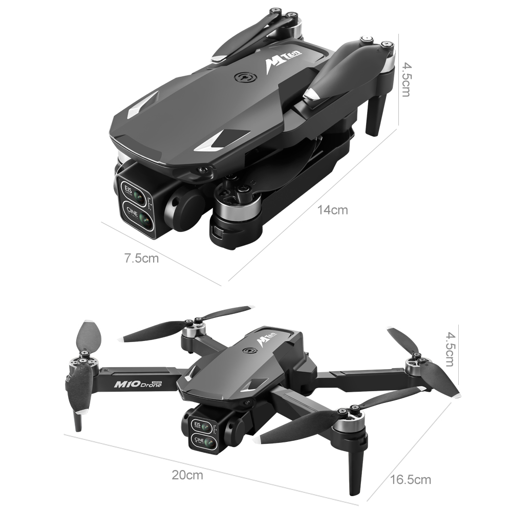 WLRC M10 WiFi FPV with 5.6inch Photographable Detachable Display Screen Controller Dual Camera Servo Gimbal Optical Flow Hover Brushless Foldable RC Drone Quadcopter RTF