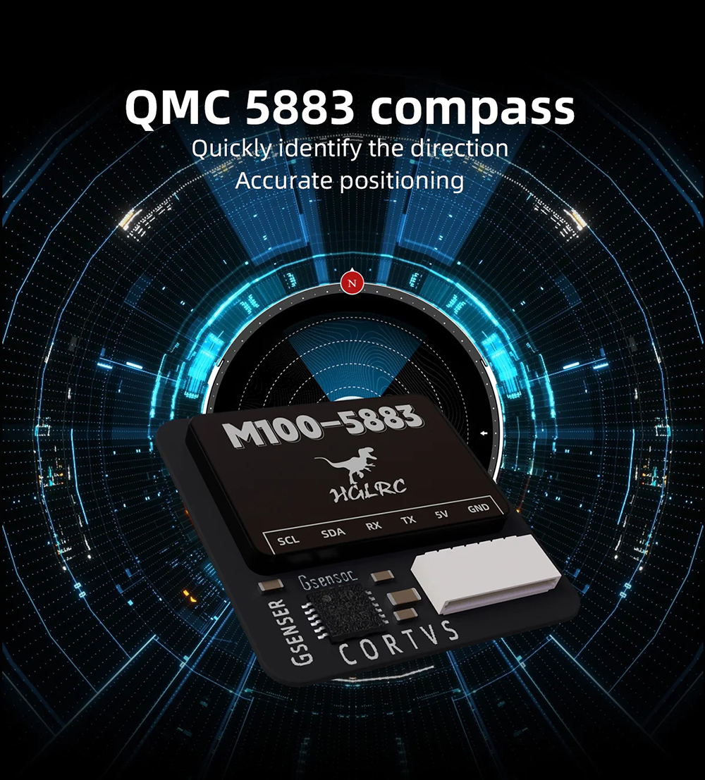 HGLRC M100 5883 GPS Module M10 Chip with QMC 5883 Compass Ceramic Antenna for RC Drone FPV Racing Helicopter Airplane