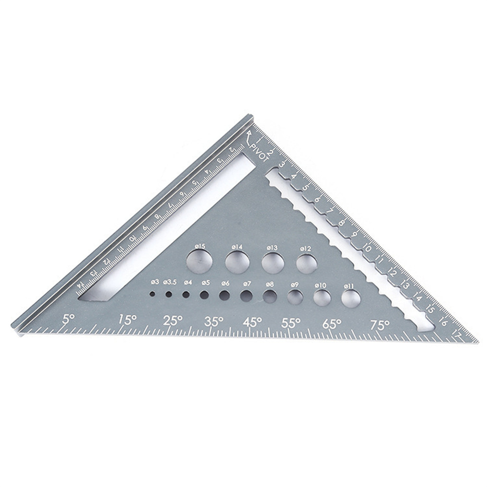 Woodworking Tools Aluminum Alloy Triangle Ruler Hole Square 45 90 Degree Angle Square High Precision Measurement