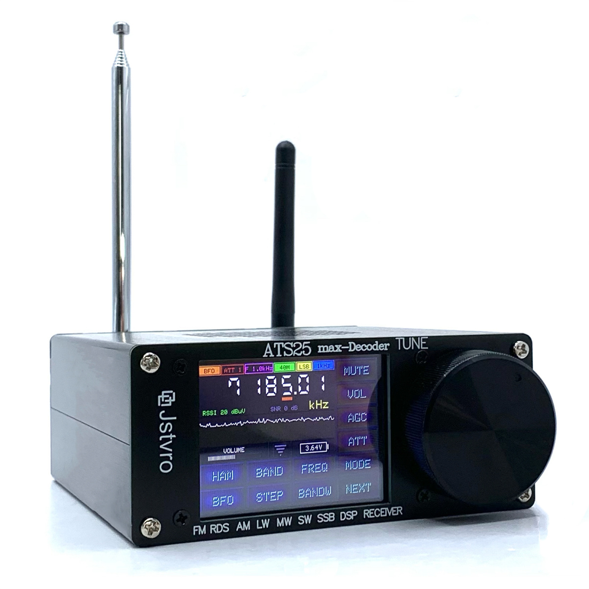 SI4732 ATS-25max-DECODER Radio Receiver 4.16 Version Adds CW RTty Decoding Function WiFi Function Four Audio Spectrum DSP Receiver FM LW (MW and SW) and SSB Built -in 3000mA Lithium Battery