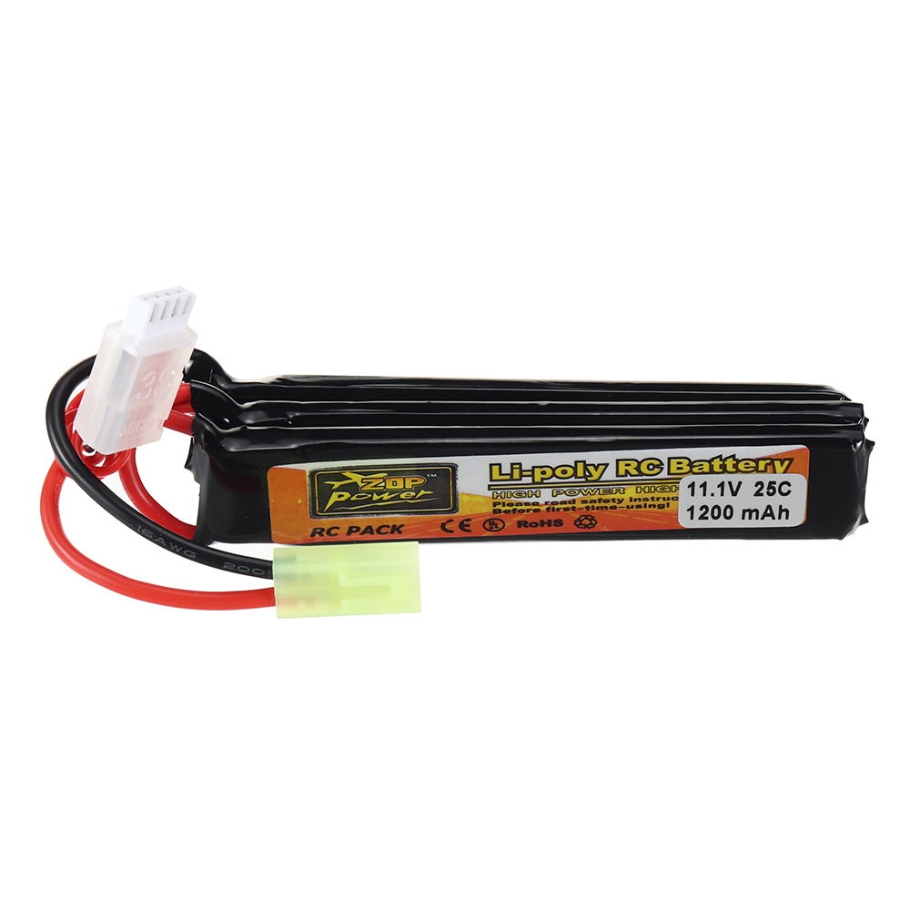 ZOP Power 11.1V 1200mAh 3S 25C LiPo Battery Tamiya Plug With T Plug Adapter Cable for RC Car