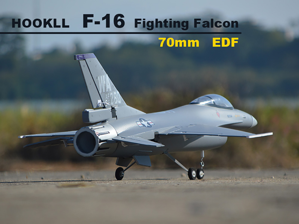 HOOKLL F16 Fighting Falcon 710mm Wingspan 70mm EDF EPO Jet RC Airplane KIT/PNP
