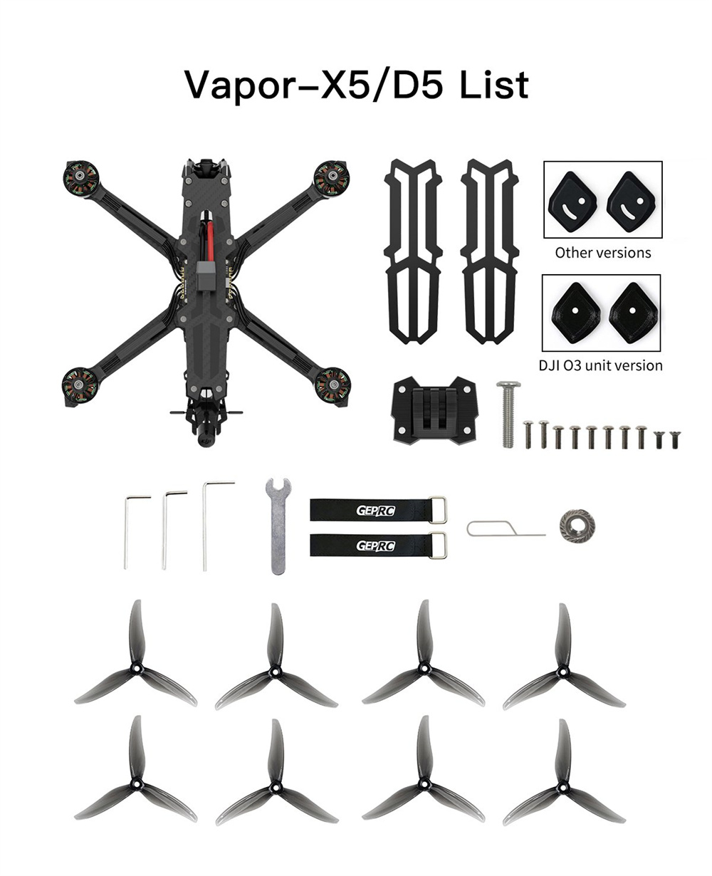 GEPRC Vapor D5 Analog 238.43mm 5 Inch 6S GPS Freestyle FPV Racing Drone PNP BNF with ELRS 2.4G / TBS NanoRX MATEN 5.8G 1.6W VTX