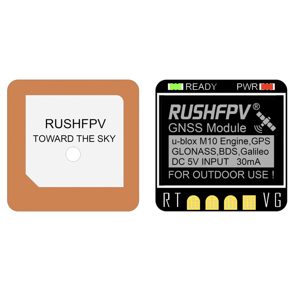 RUSHFPV GNSS Mini M10 GPS Module 10HZ  Rate Built-in Ceramic Antenna for RC Airplane FPV Freestyle Drones DIY Parts