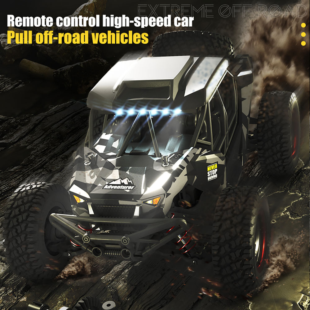 JJRC Q141 1/16 2.4G 4WD Off Road High Speed RC Car Racing Desert Electric Vehicle Models w/ LED light