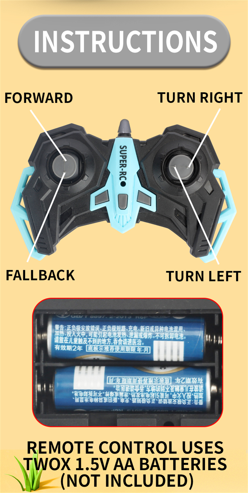 TCS02 2.4 4CH DIY Sticker Remote Control RC Car with Fan RTR Children Toys