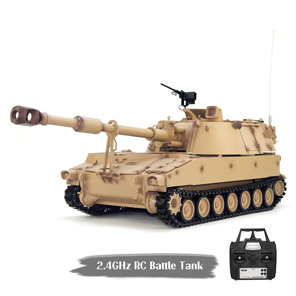 Tongde Model M2109 M109A2 1/16 2.4G RC Tank Loud Speaker Battle Shooting RC Car Vehicle Models RTR Toys