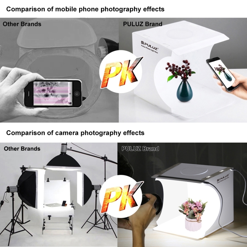 22*23*24cm Dual LED Light Highlight Portable Studio Set Waterproof Wrinkle-Resistant High Color Rendering Studio With 6 Photography Cloths