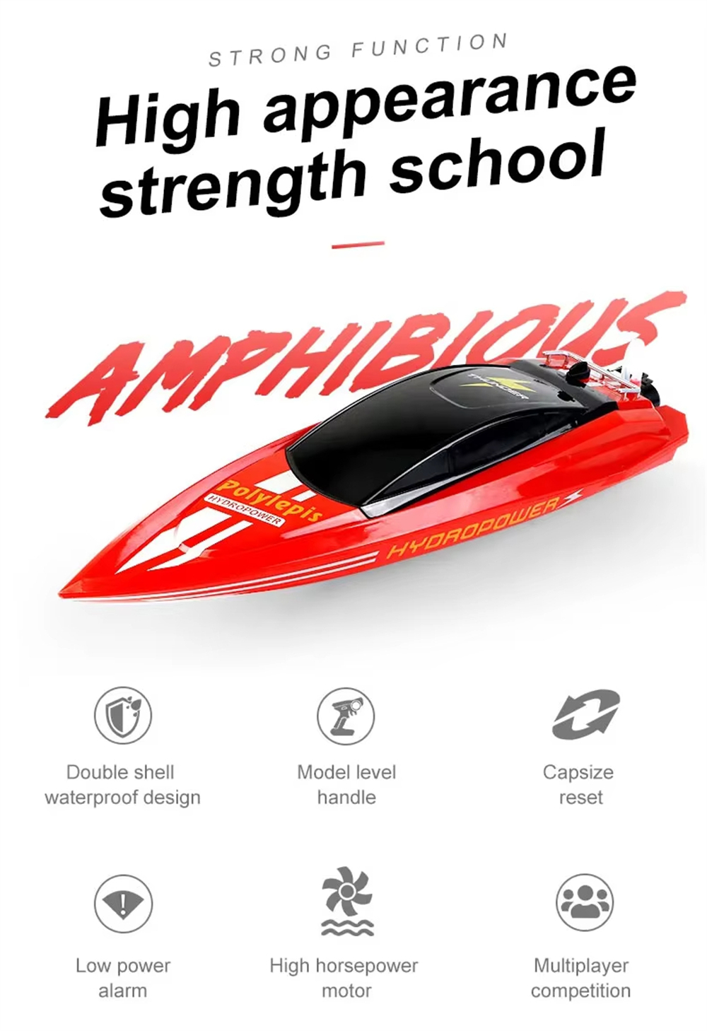 CY-H2 2.4G Electric RC Boat Speedboat Waterproof 25km/H High Speed Water Pump Jetboat