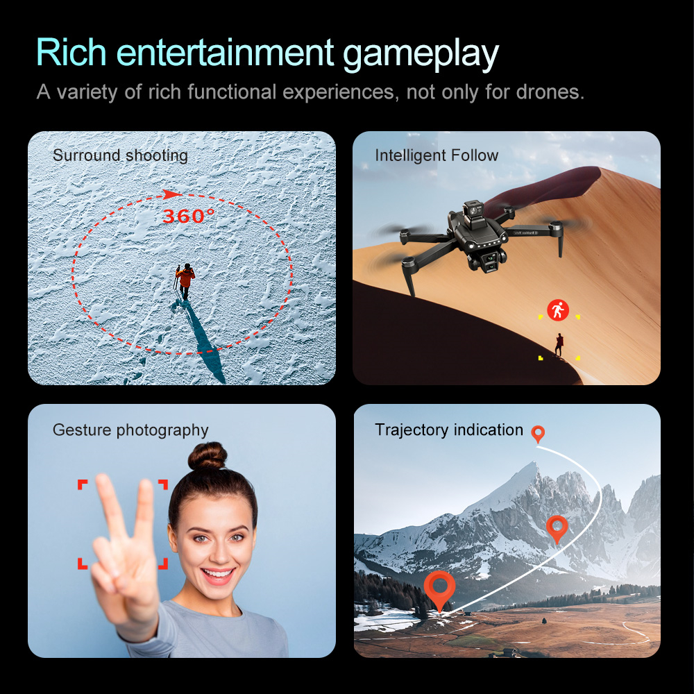 WLRC V198 PRO MAX GPS 5G WiFi FPV with 1080P HD Dual Camera Servo Gimbal 360° Obstacle Avoidance Optical Flow Hover Brushless Foldable RC Drone Quadcopter RTF
