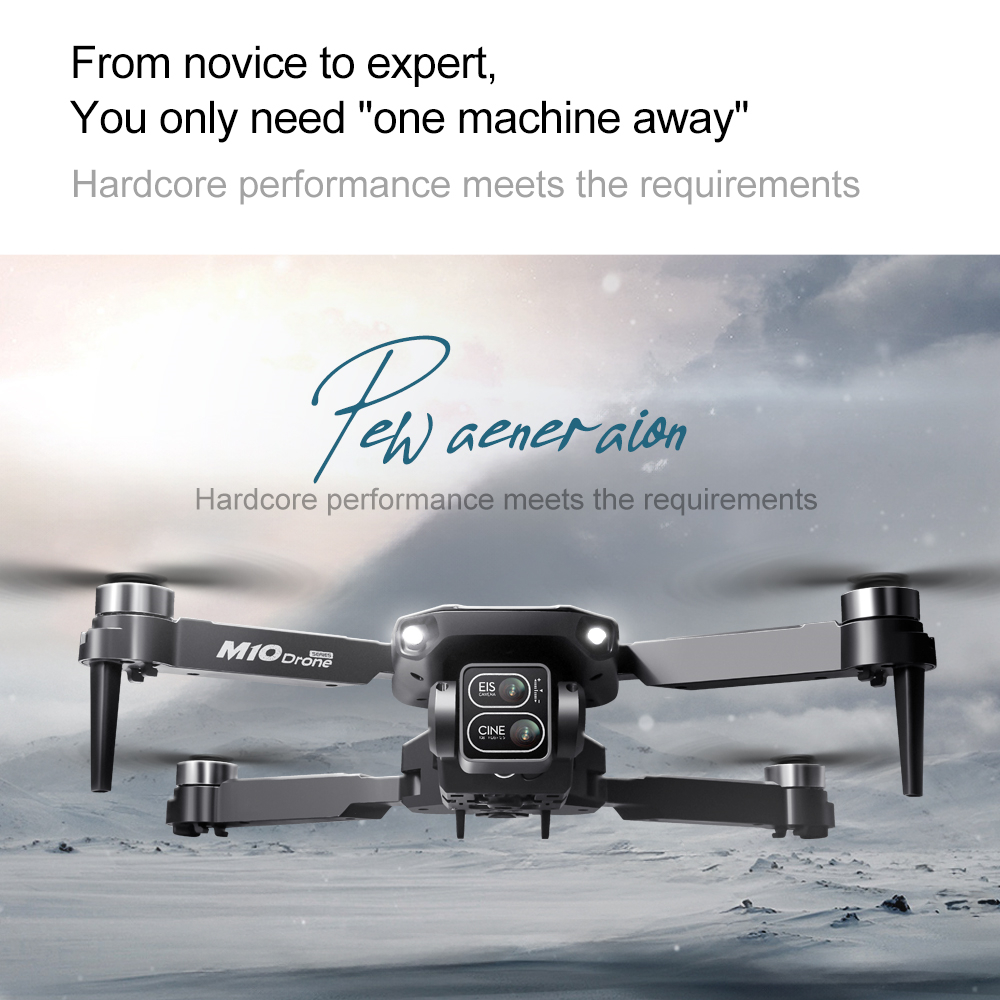 WLRC M10 WiFi FPV with 5.6inch Photographable Detachable Display Screen Controller Dual Camera Servo Gimbal Optical Flow Hover Brushless Foldable RC Drone Quadcopter RTF
