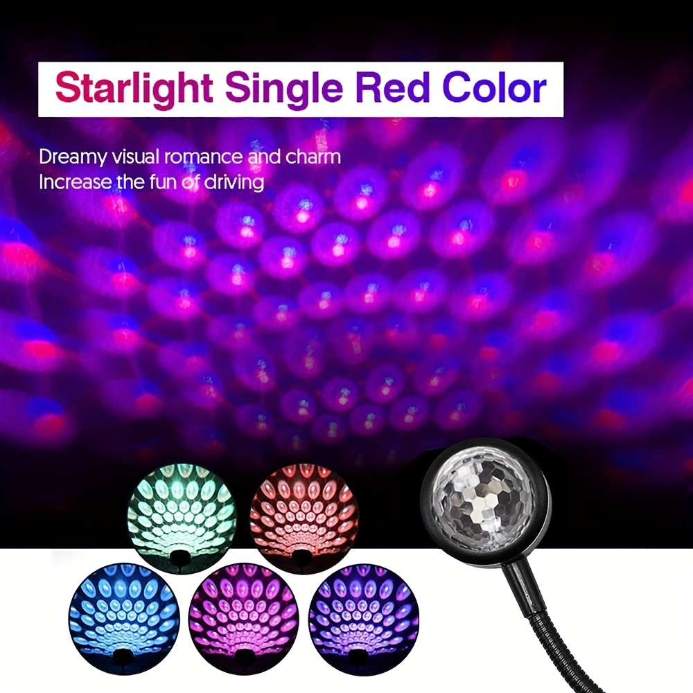 USB Car Atmosphere Lamp Music Rhythm Projector LED Car Magic Ball Lamp Party Stage Stage Voice Control Romantic
