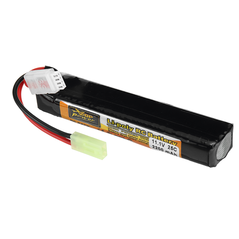 ZOP Power 11.1V 2200mAh 25C 3S LiPo Battery Tamiya Plug With T Plug Adapter Cable for RC Car