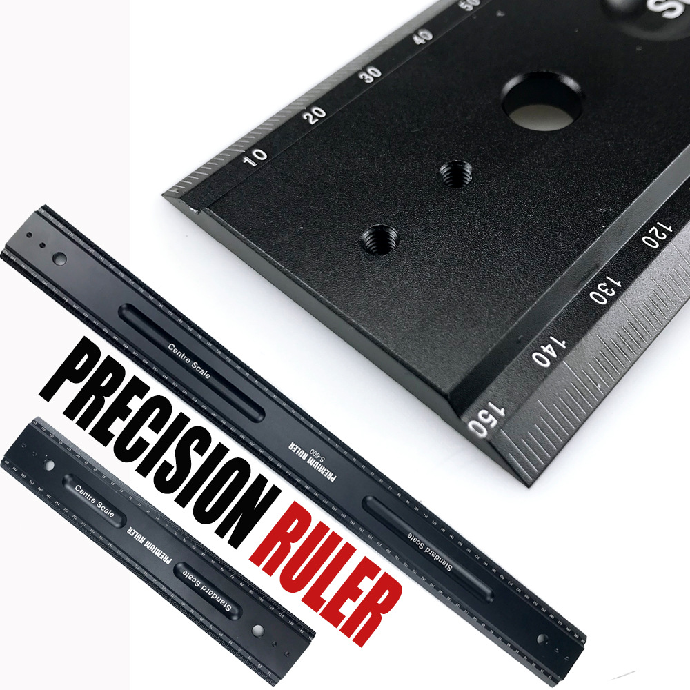 300/600/900mm Aluminum Alloy Marking Ruler Woodworking Scriber Square Multi-function Measuring Ruler