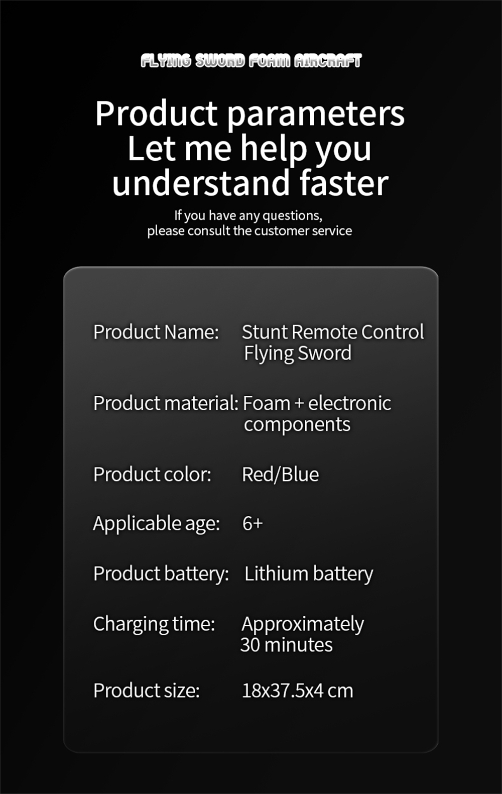 H36 2.4G Flying Sword EVA Foam 360° Flip Roll Turbofans Motors 4CH LED RC Toy Gift Remote Control Drone Airplane Quadcopter Stunt Glider RTF