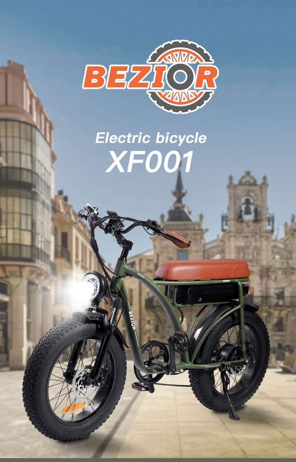 [US DIRECT] BEZIOR XF001 48V 12.5AH 1000W Electric Bicycle 20*4.0 Inch 35-37KM Mileage Range Max Load 120KG