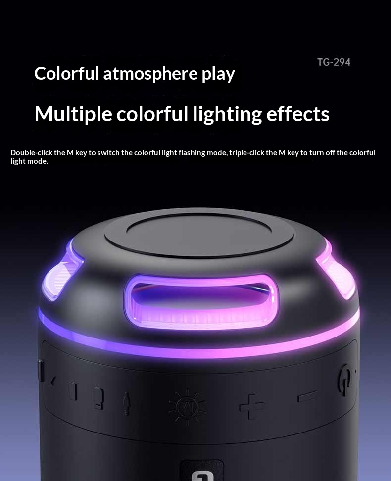 TG294 ポータブルスピーカー RGB ワイヤレス Bluetooth スピーカー