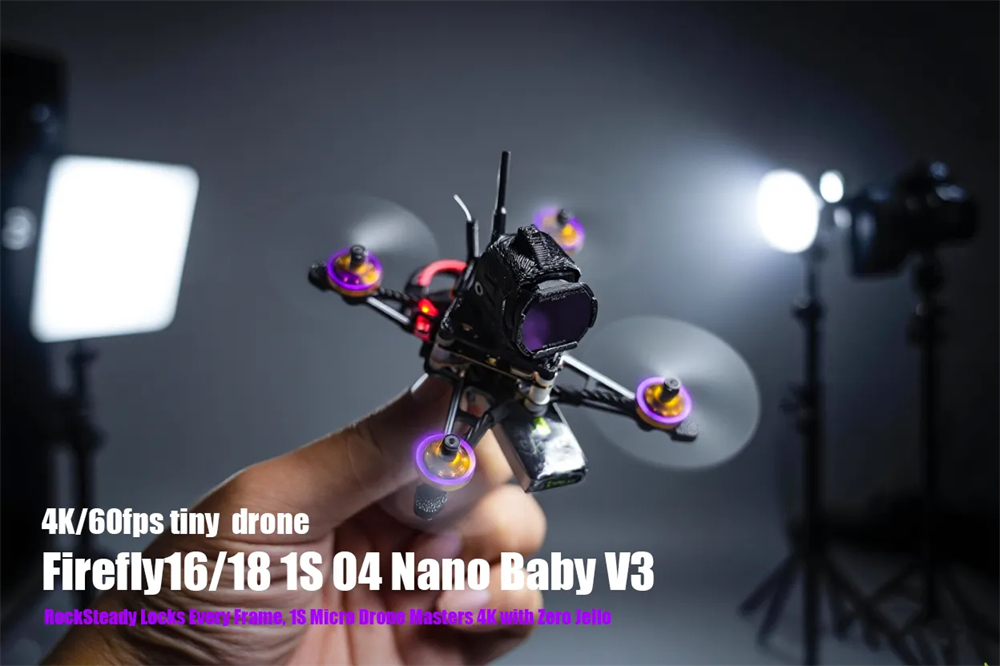36.1g Flywoo Firefly16 1S Nano Baby V3 HD O4 Tiny Ultralight RC FPV Racing Drone PNP BNF with ROBO 1002 23500KV Motor