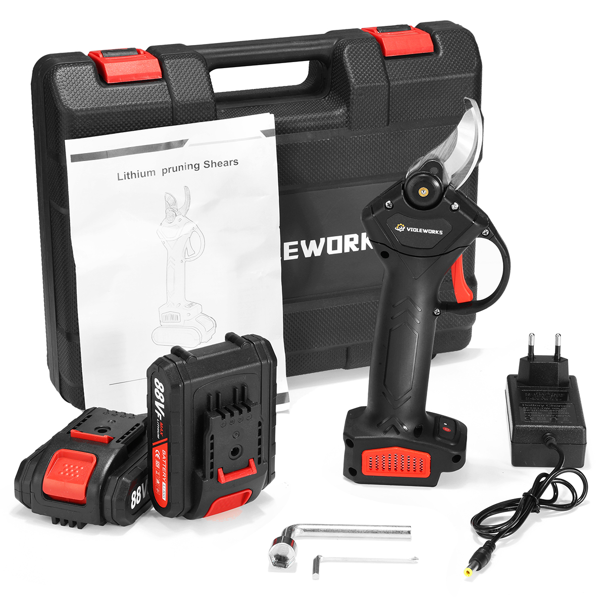 88VF 9000mAh Forbice Da Potatura Elettrica Con 2 Batteria Potatore A Batteria Forbice Da Taglio Rami 13 width=600