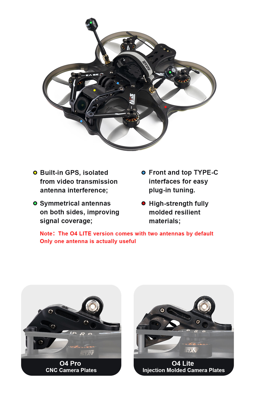 Axisflying Cineon C35V3 O4 160mm 3.5 Inch 6S GPS Cinewhoop / Cinematic RC FPV Racing Drone BNF with F745 AM32 HD Digital System