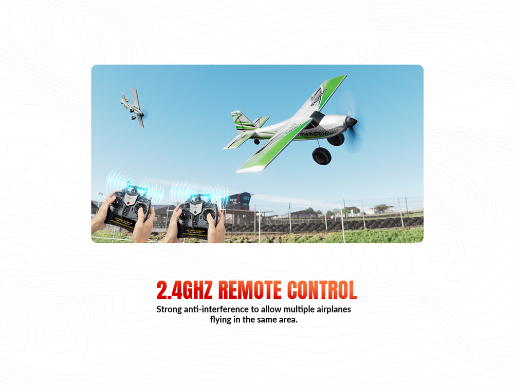 VolantexRC Trainstar Stunt 76804 500mm Wingspan 2.4G 4CH With 6-axis Gyro Brushless EPP RC Airplane Trainer Fixed Wing RTF