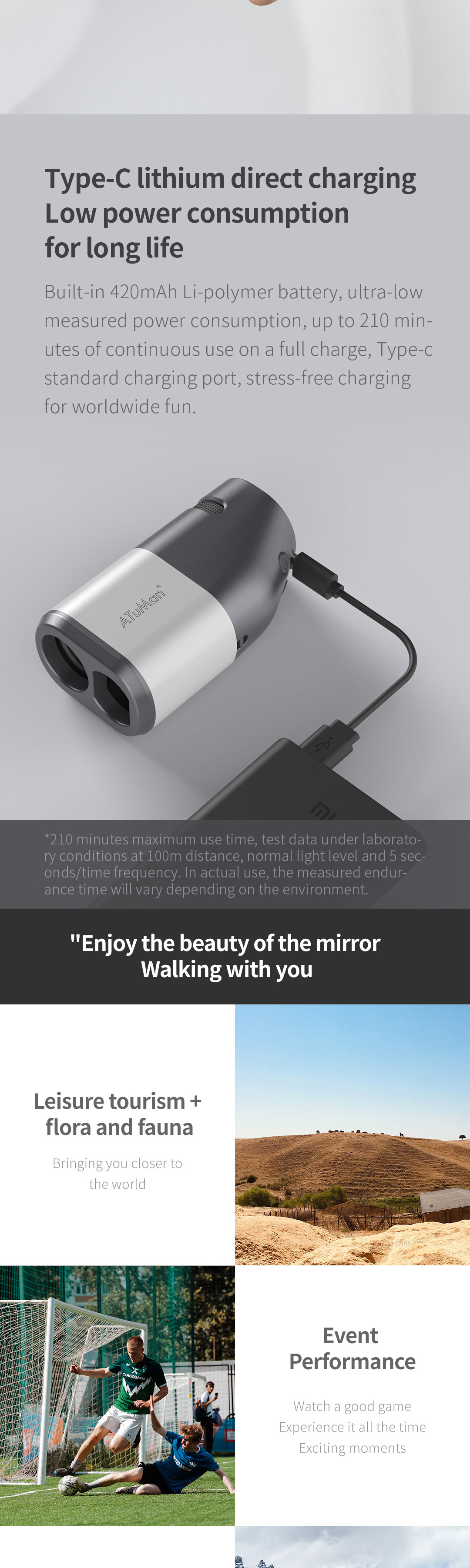 XIAOMI Duka TR1 LCD Screen Sightseeing Telescope Rangefinder 800M/1200M Laser Distance Meter for Golf Sport Hunting Survey Travel