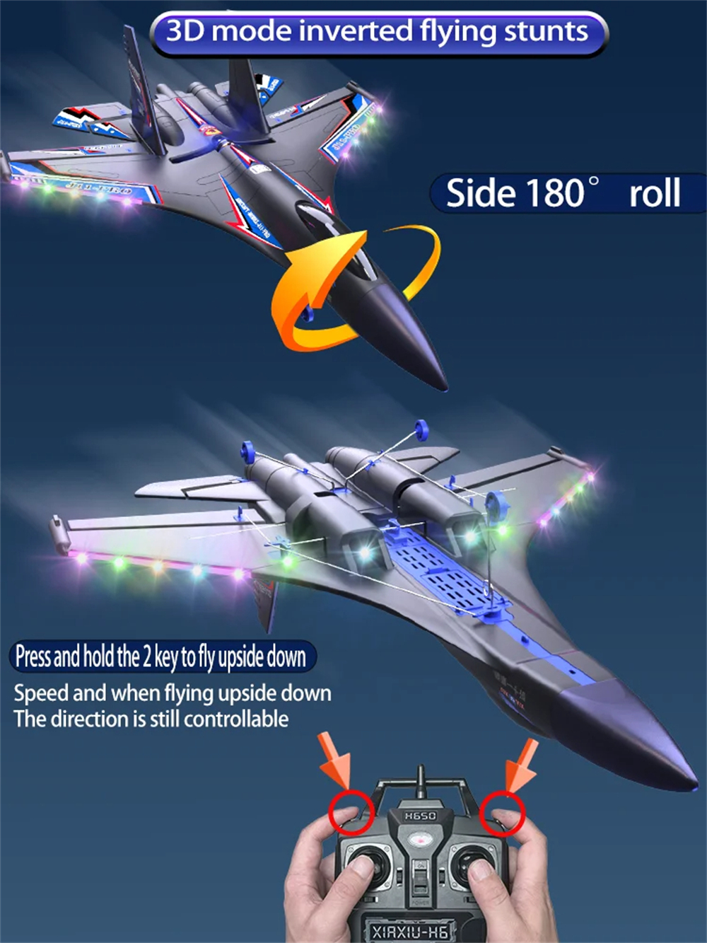XIAXIU J11-Pro Sea Land Air 520mm Wingspan 2.4GHz 6CH Smart Balance 3D Aerobatics EPP RC Airplane Fixed Wing Jet RTF