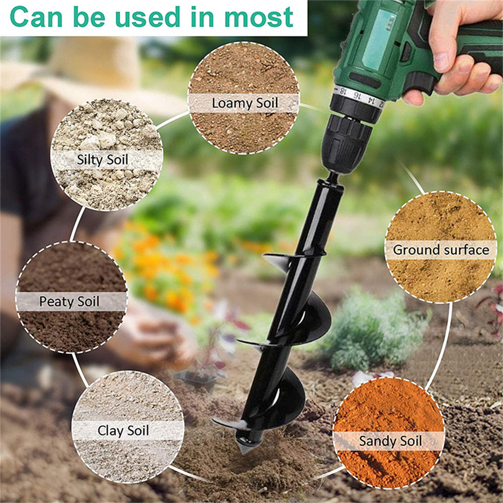 8cm Diameter Earth Auger Hole Digger Tools Planting Machine Drill Bit Fence Borer Petrol Post Hole Digger Garden Tool 4 Size Option