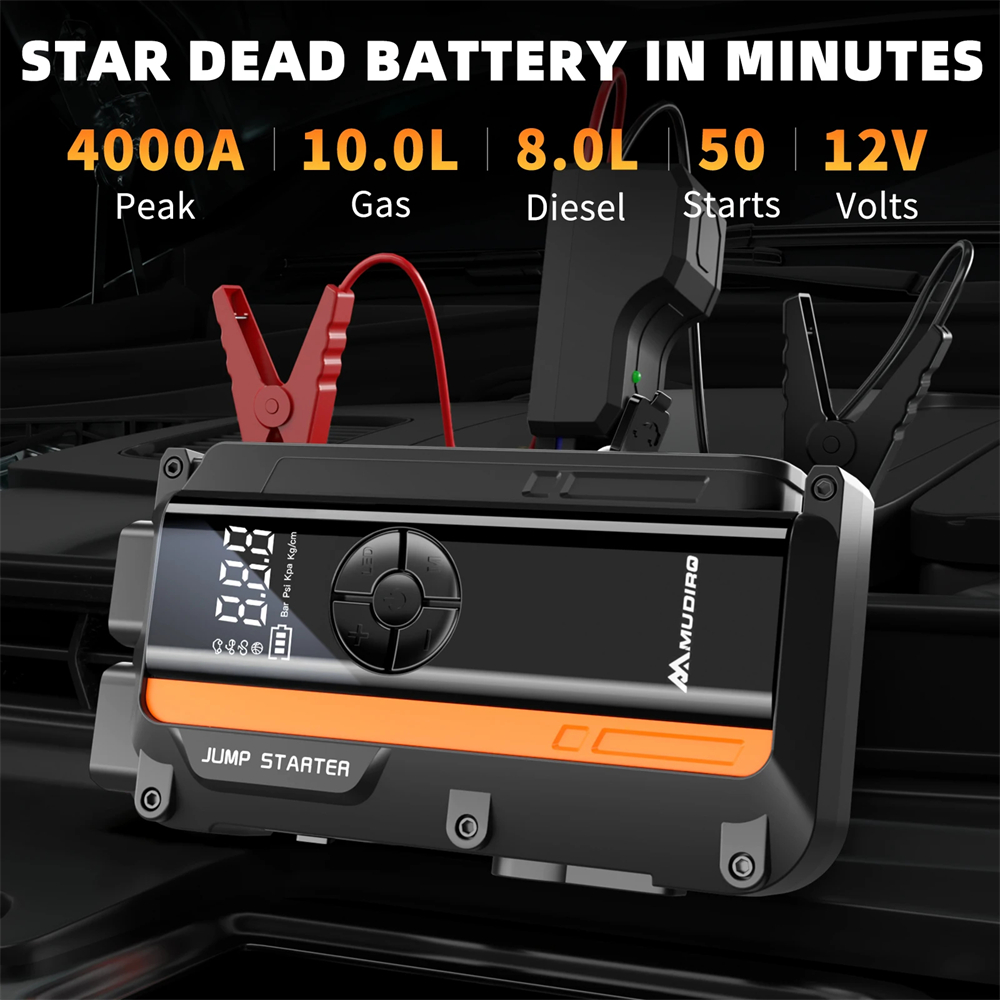 Trekure Booster Autostarthulp 4000A Met Compressor - 23800 MAh Noodstart Voor Auto En Diesel