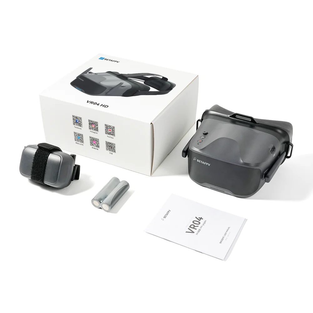 Gafas FPV BETAFPV VR04 HD – Resolución 1080P, Pantalla 4.5, Grabación 60fps, Batería 2600mAh X2 Y Compatible Con P1 Air Unit Receptor De Imagen Para P1 Air Unit
