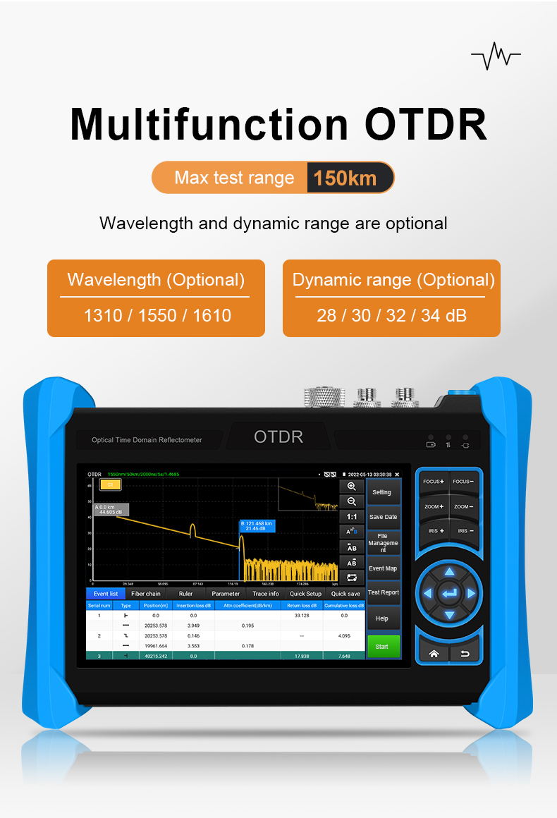 NetMaster MT6810 OTDR Network Coaxial Cable Tester with Fiber Optic Fault Locator Efficiently Locate Cable Breaks and Obstructions