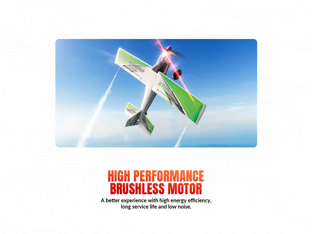 VolantexRC Trainstar Stunt 76804 500mm Wingspan 2.4G 4CH With 6-axis Gyro Brushless EPP RC Airplane Trainer Fixed Wing RTF