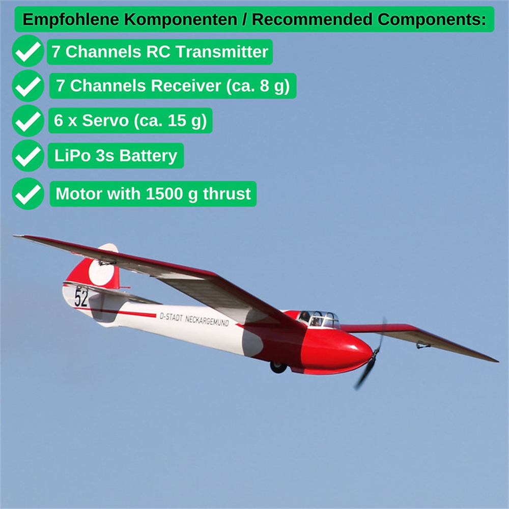Tony Ray's Aero Model Minimoa 2025 2844mm Wingspan 1/6 Scale SD7032 Profile Balsa Wood RC Airplane Glider KIT