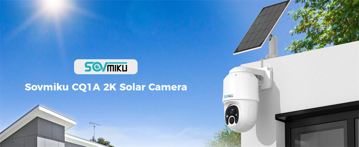Câmera de segurança solar Sovmiku CQ1A 3MP 2K HD