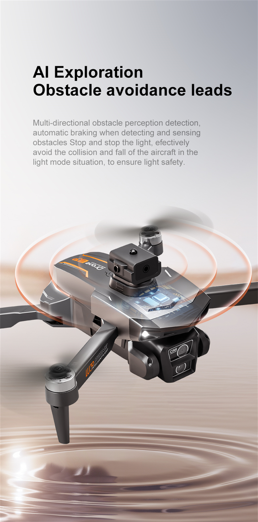 PJC LU30 GPS 5G WiFi FPV with 5.9inch LCD Screen Controller 720P HD Dual Camera Servo Gimbal 360° Obstacle Avoidance Brushless Foldable RC Drone Quadcopter RTF