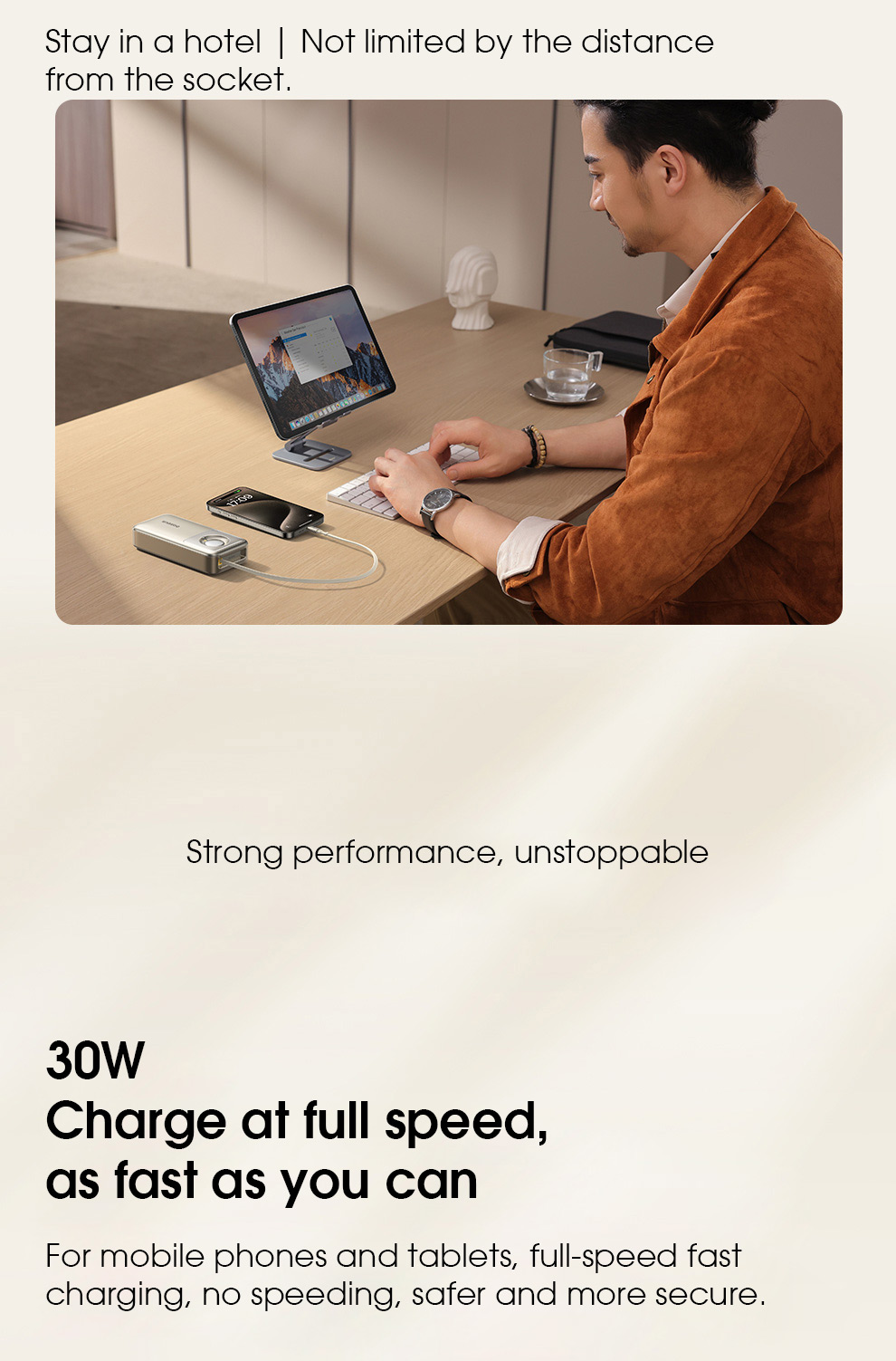 Baseus NOMOS 30W 74Wh 20000mAh Digital Display Power Bank Built-in iP Retractable Cable External Battery Power Supply Fast Charging for iPhone 15 14 13 for Huawei Pura70 Ultra for Samsung Galaxy S24 for Xiaomi Civi4 Pro