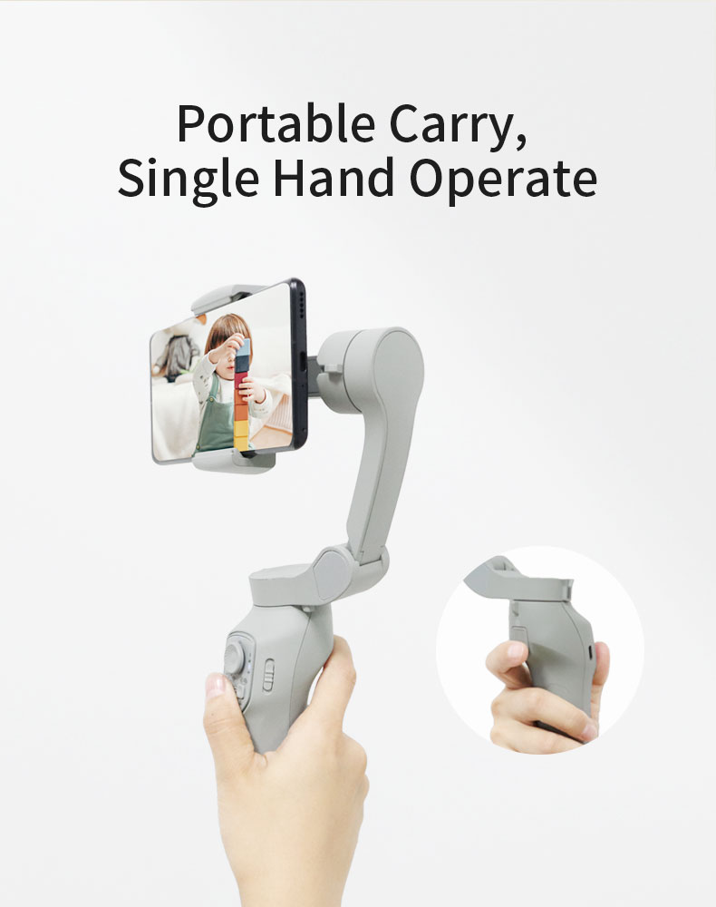 L7Cpro 3-Axis Handheld Gimbal Stabilizer for Smartphone with Facial Tracking Anti-shake Portable Tripod Selfie Stick for Tiktok Vlog Live Streaming