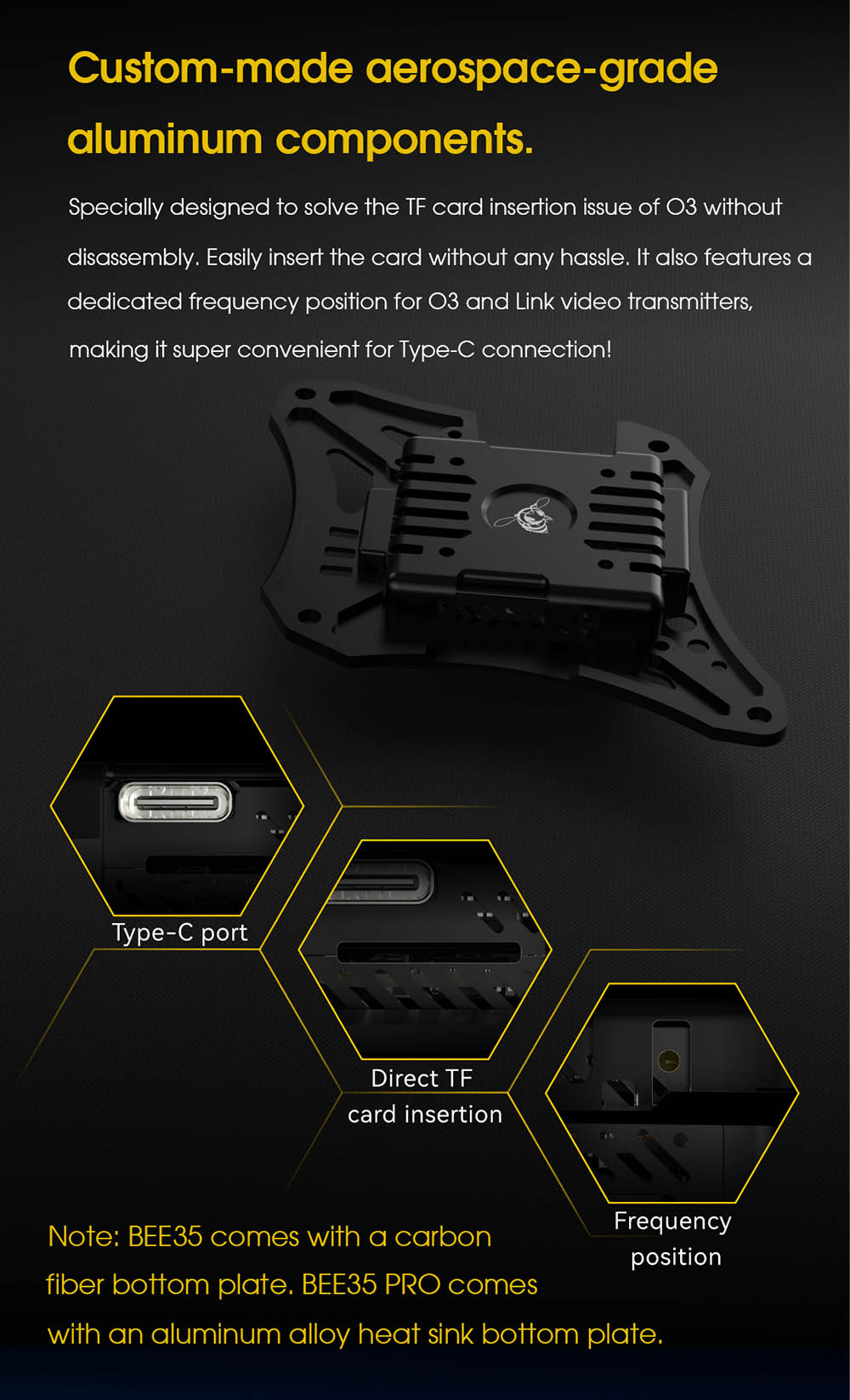 SpeedyBee Bee35 Pro LED 153mm Wheelbase 3.5 Inch Frame Kit Support DJI O3 for DIY CineWhoop RC FPV Racing Drone