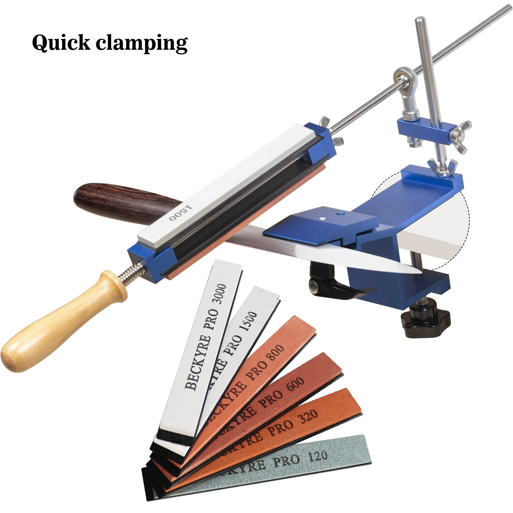 Cutter Sharpener Sharpening System Tools Fix-angle Whetstone Grinder with Grind Stones