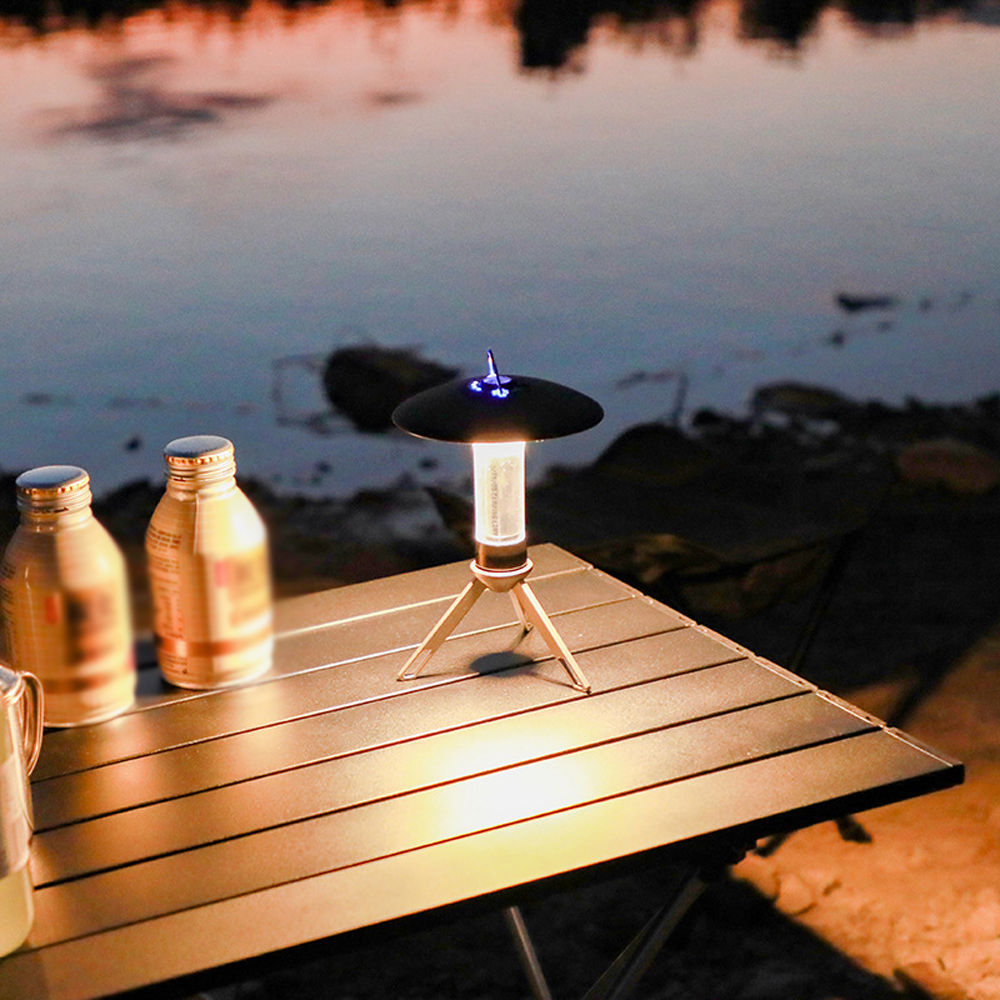 Outdoor Portable Camping Tent Lantern with Detachable Tripod USB Rechargeable Camping Light